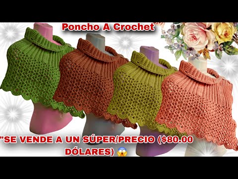 ⛔️ IMPRESIONANTE el PRECIO de Este PONCHO a CROCHET ($80.00 DÓLARES)