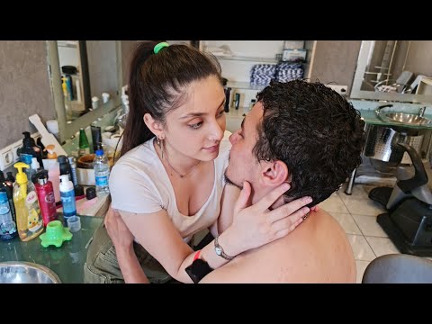 💈HE COULDN’T RESIST HER ASMR TOUCH 💆‍♂️ | LADY BARBER VIOLET’s SATISFYING WASH, MASSAGE & SCRATCH