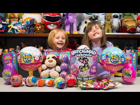 HUGE Pikmi Pops Hatchimals Surprizamals Surprise Eggs Toy Opening Toys for Girls Kinder Playtime