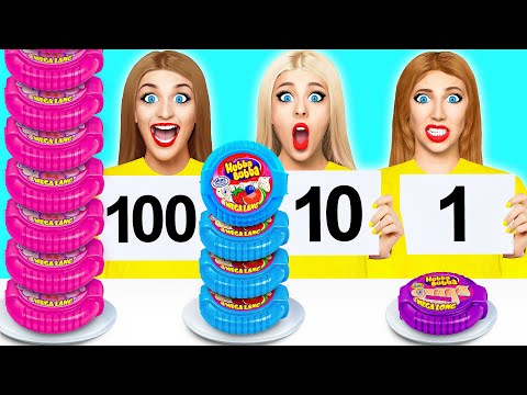 100 खाद्य परतें चुनौती #3 Multi DO Food