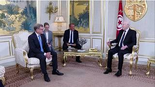 YouTube video thumbnail: Tunisia's President Saied Hosts German FM, Calls for 'Balance' in EU Ties