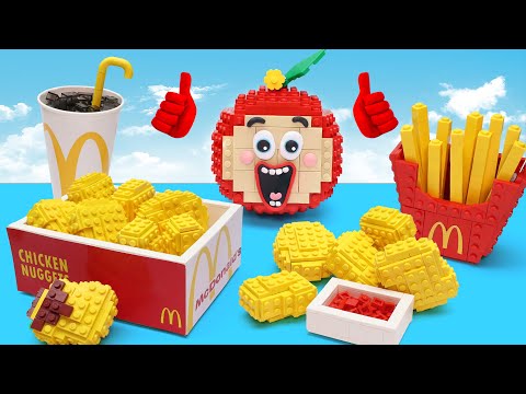LEGO McDonald : Fast Food with Fried Chicken Set ASMR - Stop Motion Cooking IRL