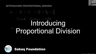 Introducing Proportional Division