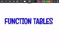 Exploring Function Tables