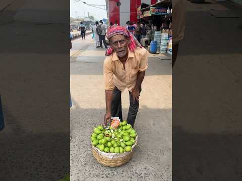 Hardworking Uncle Selling Raw Green Mango on Railway Station #shorts