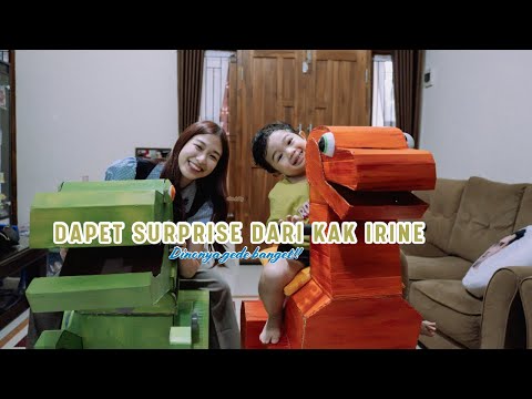 wah !! Dapat dino gede dari kak irene nih ! Happy banget !