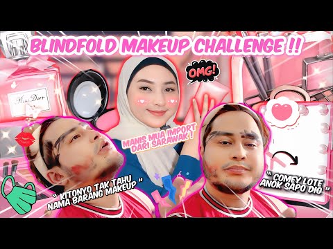 AKU RELA JADI CANVAS BINI AKU!! MAKEUP TUTUP MATA!?