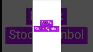 FedEx Stock Symbol #stocksandshares #fedex #stockmarket