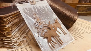 Frosty tag from an old packaging / Upcycling/ DIY