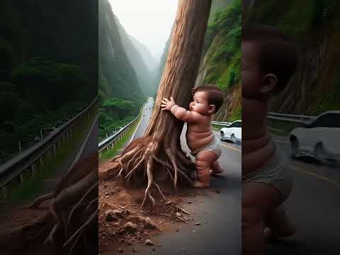 😭 As lágrimas de um macaco encheram o vale inteiro! 🌧️🐒 #ai #macaco #bebê