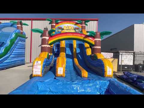 Tiki plunge water slide 18ft. Rental from About to Bounce inflatable rentals.