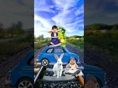 white colors Cute rabbit & craying baby vs train & train driver tom...