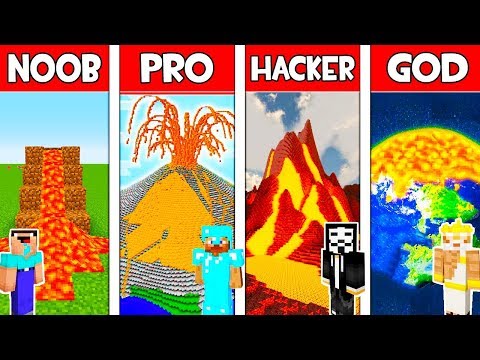 Minecraft - NOOB vs PRO vs HACKER vs GOD : VOLCANO in Minecraft ! Animation