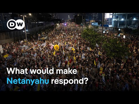 YouTube video thumbnail: Mass Protest in Israel Against Netanyahu's Gaza City Occupation Plan