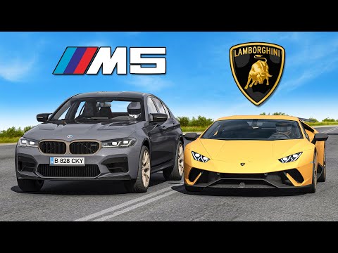 640HP Lamborghini Huracan Performante v 635HP BMW M5 CS: DRAG RACE | Assetto Corsa