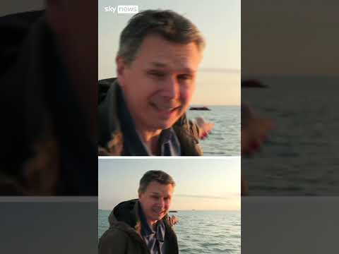 Small boat crammed with migrants in Channel