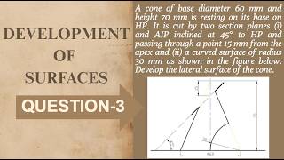 Development of Surfaces (QUESTION-3) | Autocad | Engineering Drawing | Knowledge World