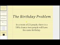 Understanding the Birthday Problem