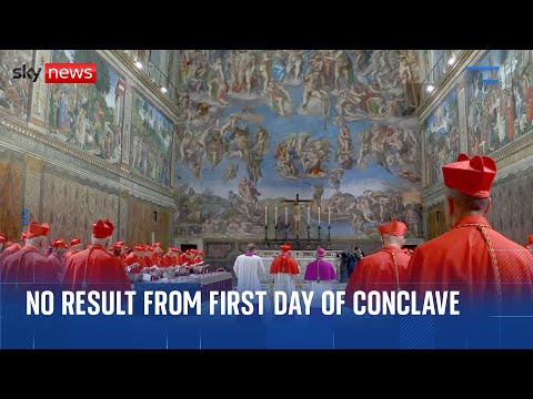 First conclave vote ends in black smoke as cardinals fail to agree on new pope