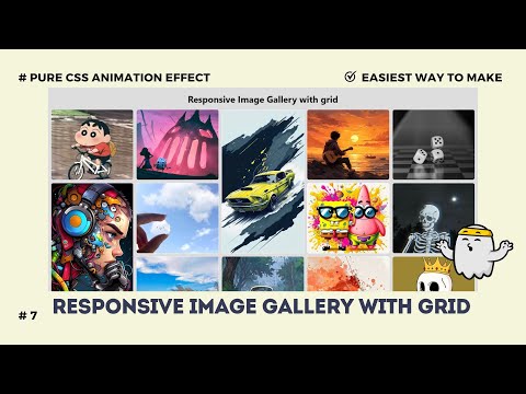Responsive Gallery with grid | CSS Tutorial | Pure CSS Animation #css3