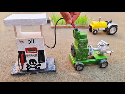 Top diy tractor the most creatives  mini rustic! making miniature for water pump| concrete bridge