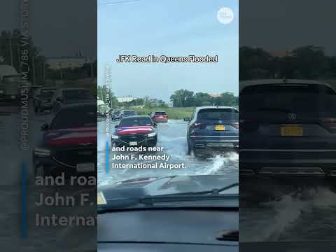 New York, New Jersey hit with flash flooding slowing travel #Shorts