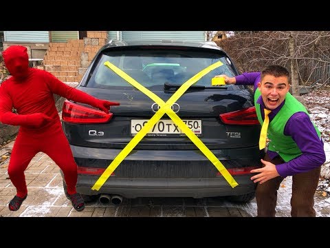 13+ Mr. Joe taped Trunk Car with Scotch Tape VS Red Man on Audi Q3