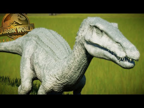 BARYONYX LEUCISTICO CIEGO DE TEORIA DEL DINOCAOS y nuevos dinosaurios Jurassic World Evolution 2