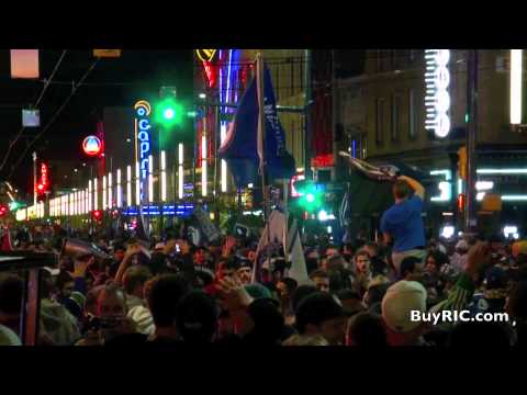 Downtown Granville Street Celebration for the Vancouver Canucks - May 24, 2011 - HD - BuyRIC.com