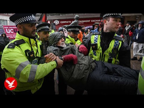 YouTube video thumbnail: Palestine Action Protest Sees at Least 90 Arrested