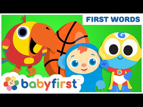 Toddler learning video w Larry & Color Crew | Surprise Egg - First & New words for kids | Baby First