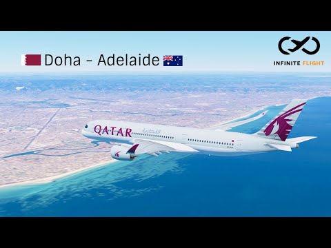 Infinite Flight - Doha to Adelaide | Qatar A350 | MultiPlayer Flight Simulator TimeLapse