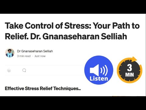 Master Your Stress: Your Journey to Emotional Resilience! Dr. Gnanaseharan Selliah. SUBSCRIBE!