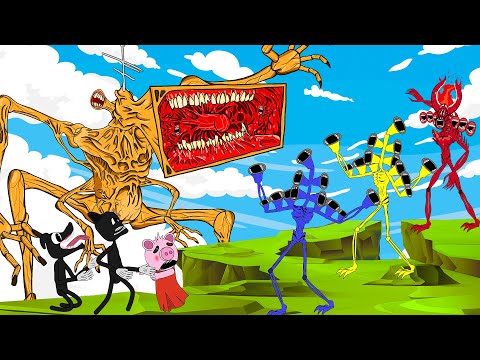 Mega Siren Head War With Piggy, Cartoon Dog +More | Roblox Piggy Animation | GV Studio