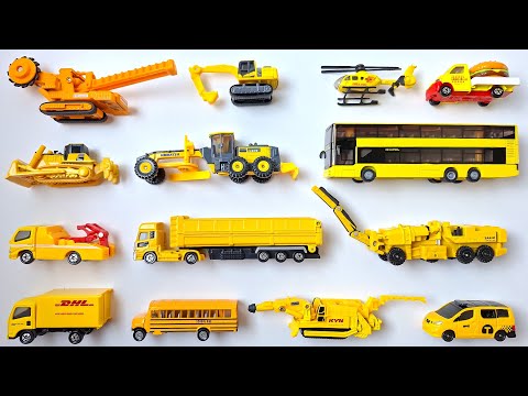 Learn Vehicles for Kids - Excavator, Bulldozer, Dump Truck, Bus, Taxi, Tow Truck, Motor grader