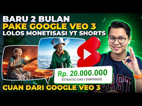 BARU 2 BULAN, PAKE GOOGLE VEO 3, LOLOS MONETISASI DARI Youtube SHORTS !