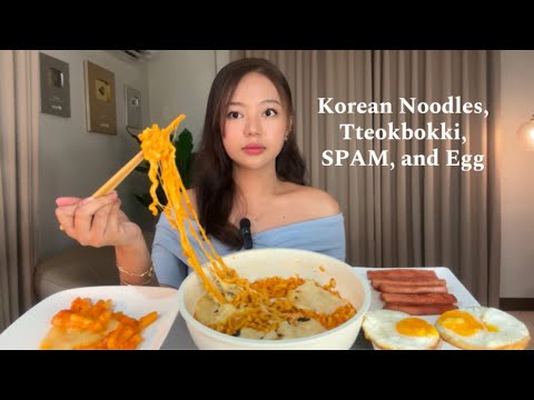 Korean Noodles, Tteokbokki, SPAM, and Egg 🤍