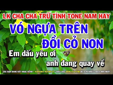 Karaoke Liên Khúc Nhạc Sống Cha Cha Tone Nam | Vó Ngựa Trên Đồi Cỏ Non