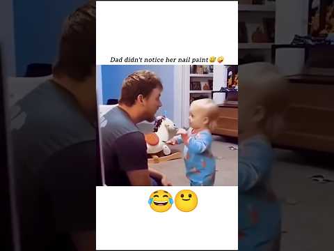 Dad didn't notice her nail paint😔🤪 #love #shorts #dad #daughter #cute #trending