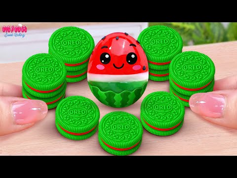 💙Watermelon OREO Cake vs Fruit Jelly Recipe💙Sweet Miniature Chocolate Cake | Mina Sweet Baking