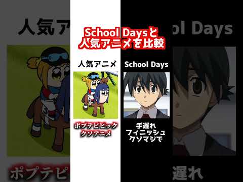 スクールデイズと最近の人気アニメ比較してみた【伊藤誠】【チェンソーマン】【ブルーロック】【ぼっち・ざ・ろっく】