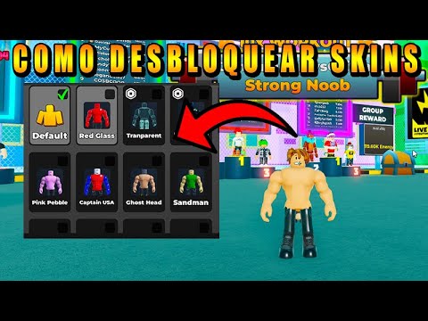 CORRE!! COMO DSBLOQUEAR TODAS AS SKINS DOSTRONGMAN SIMULATOR - ROBLOX