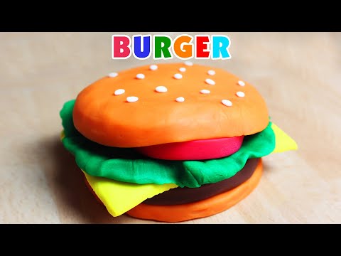 Play-Doh Burger Tutorial 🍔 | Easy and Fun Clay Art for Kids | Play-Doh Ideas by HooplaKidz How To