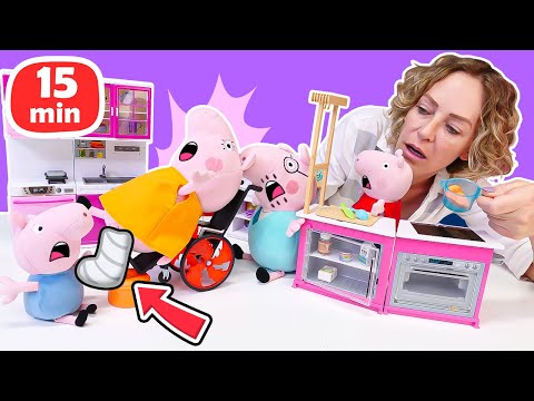 Spielspaß mit Nicole und Peppa Wutz Kompilation. Spielzeug Videos für Kinder - 4 Folgen am Stück