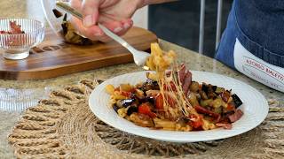 🍝 GUARDA COME FILA! Pasta con Melanzane, Pancetta e Provola Affumicata
