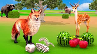 Clever Deer vs Lazy fox Story | Wild Animals | Funny Elephant Stories