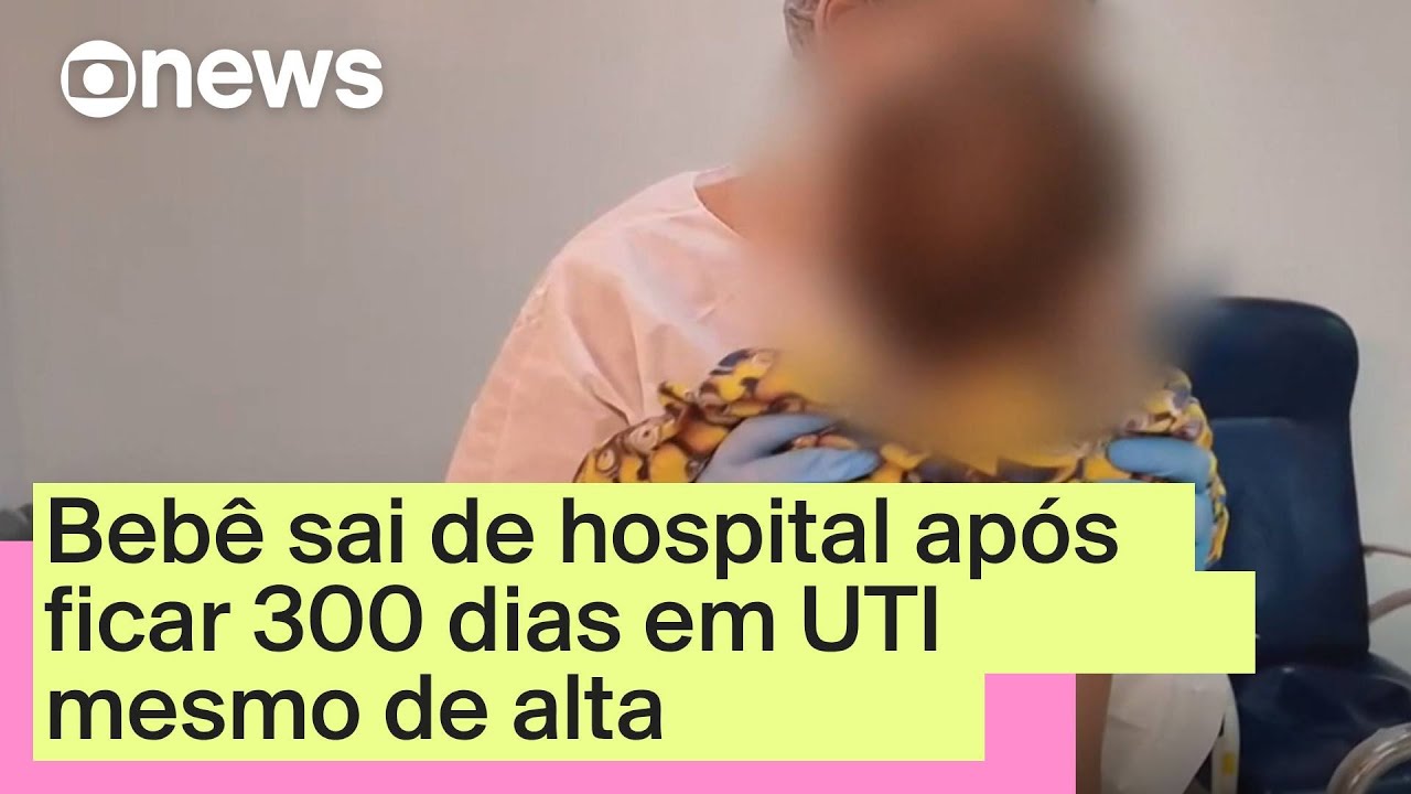 Bebê sai de hospital após ficar 300 dias em UTI mesmo de alta