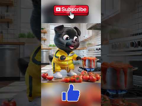 CHÚ CHÓ NẤU CÀ CHUA  #ai #dog #funny #hàihước #conchó #cute
