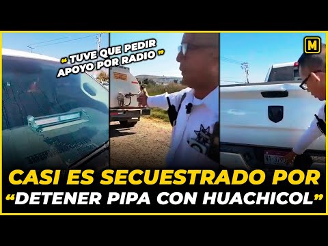 Tratan de “LEVANTAR” a un Tránsito por detener Pipa de Huachicol