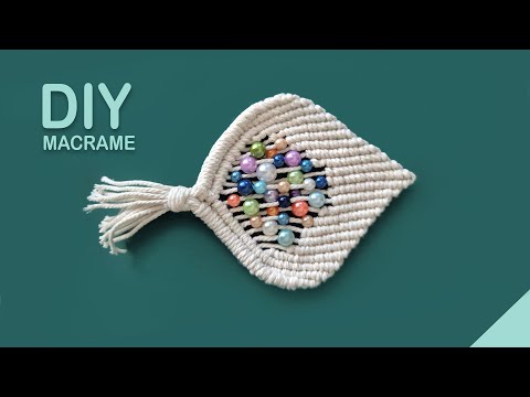 DIY Macrame Leaf Pattern with Beads